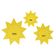 Molde Estrela de 9 Pontas para Quilting, Conjunto de 3 Estênceis (7,6/10,2/12,7 cm) para Costura, Patchwork, DIY FK - Traceease Amarelo