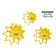 Molde Estrela de 9 Pontas para Quilting, Conjunto de 3 Estênceis (7,6/10,2/12,7 cm) para Costura, Patchwork, DIY FK - Traceease Amarelo