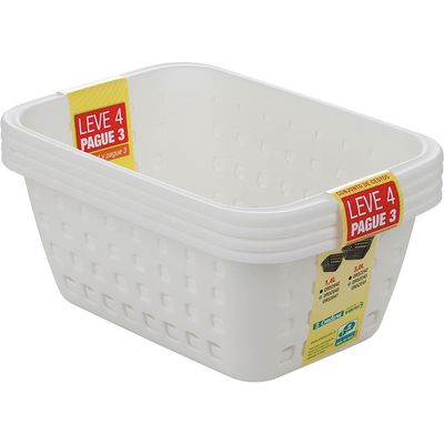 Cesto 3L Médio OR52241N Ordene Branco Leve 4 Pague 3 Branca