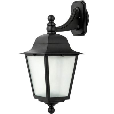 Arandela de Parede Soberana Bivolt Suporte Superior E27 Lente Fosca Termoplástico Preto Dital