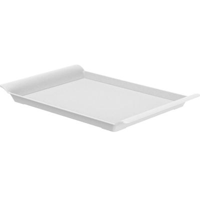 Bandeja Retangular Plástico Resistente Branco Lea Ou 34x21cm para Servir Cozinha Restaurante Café