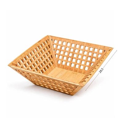 Jogo Tábua de Frios Giratória 30cm e Fruteira 28,5cm Bambu Cesto de Mesa Cozinha