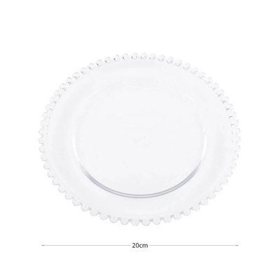 Kit 6 Pratos de Sobremesa 20cm Linha Pearl Cristal Wolff Decorado Servir Mesa Posta