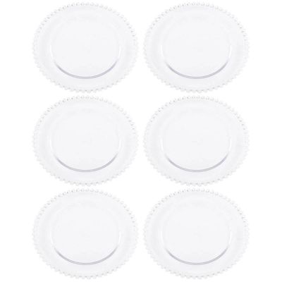 Kit 6 Pratos de Sobremesa 20cm Linha Pearl Cristal Wolff Decorado Servir Mesa Posta