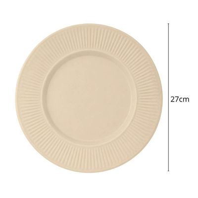 Jogo Pratos Raso 27cm de Sobremesa 20cm e Bowl 12cm Bege Melamina Aveline Lyor Mesa Posta Servir