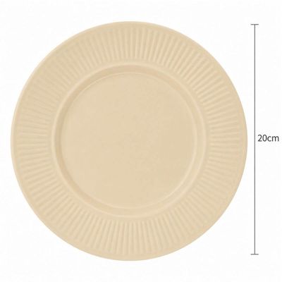 Jogo Pratos Raso 27cm de Sobremesa 20cm e Bowl 12cm Bege Melamina Aveline Lyor Mesa Posta Servir