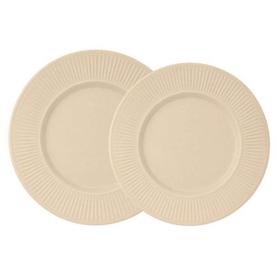 Kit Prato Raso 27cm e Sobremesa 20cm Melamina Aveline Bege Lyor Mesa Posta