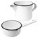 Conjunto Esmaltado Branco Caneca 1L Papeiro 550ml Metallouça Aquecer Preparar Servir