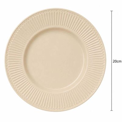Jogo 42 Pratos Sobremesa Padaria 20cm Bege Melamina Aveline Servir Torta Restaurante