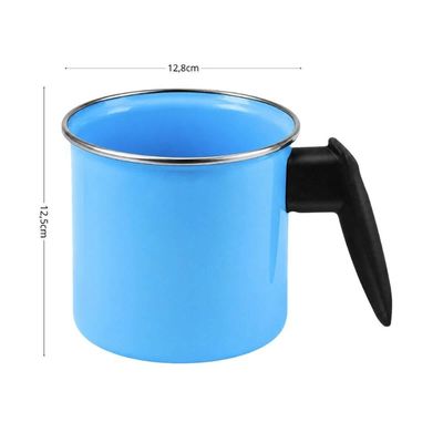 Leiteira Esmaltada 1,3L Azul Bebê com Cabo de Baquelite Metallouça