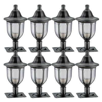 Jogo 8 Balizadores para Jardim 31cm Preto Termoplástico Alumínio Luminária Externa Modena Dital