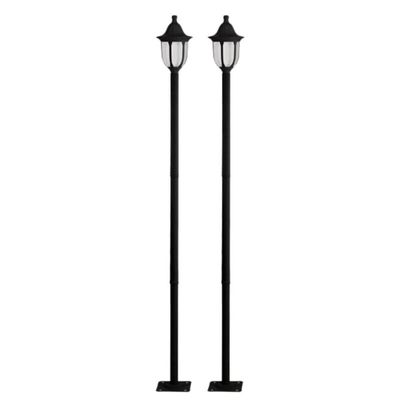 Kit 2 Postes de Iluminação Preto para Jardim Tubo Alumínio Lâmpada E27 Bivolt Dital