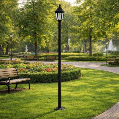 Kit 2 Postes de Iluminação Preto para Jardim Tubo Alumínio Lâmpada E27 Bivolt Dital