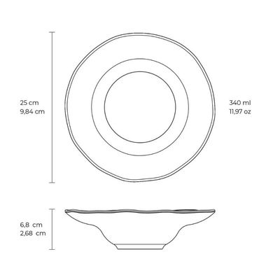 Conjunto 4 Pratos para Massas Risotos Porto Brasil Pistache 340ml Cerâmica Orgânico