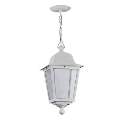 Luminária Pendente Branca com Lente Transparente em Termoplástico Lâmpada E27 Dital