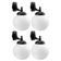 Kit 4 Arandelas Luminárias Parede Globo Leitoso 33x52 Elegante Preto E27 Dital