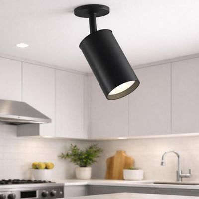Spot de Sobrepor Preto 7x17,8cm Luminária Alumínio Bivolt Neo Iluminação Interna Dital