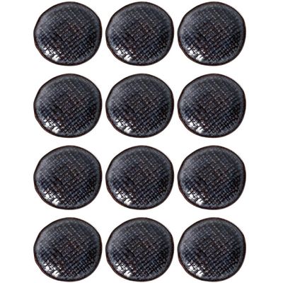 Jogo 12 Ramekins Cerâmica Juta Azul Titanium 11x2cm Redondo Orgânico Porto Brasil Shoyu