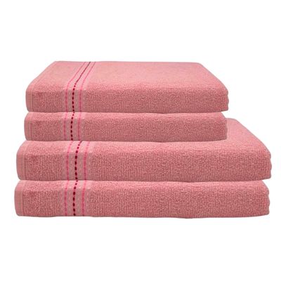 Jogo Toalhas Equilibrio Rosa 4 peças 100% algodão Groh