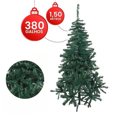 Árvore de Natal com 1,50 Altura Pinheiro Luxo 380 Galhos
