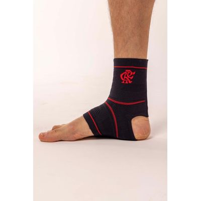 Protetor De Tornozelo Preto Vermelho Gg Flamengo Compressão