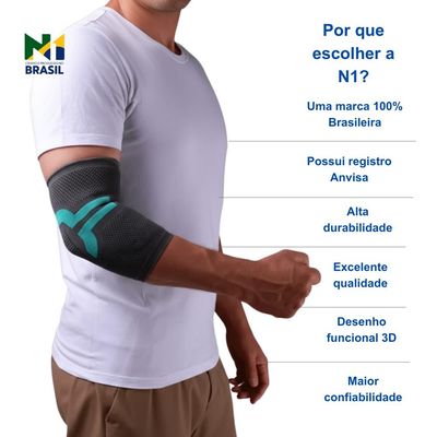 Cotoveleira Ortopédica Linha Pro Preta Tamanho GG KNIT 3D N1