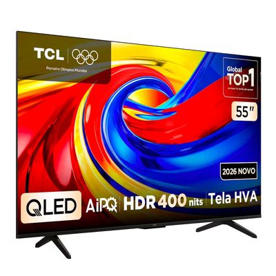 Smart TV 55 4K QLED 55P7L Google TV até 120Hz Dolby Vision Atmos TCL Preto / Bivolt