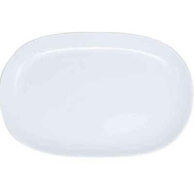 10 Travessas de Melamina Branca Restaurante 34x22cm Bandeja Buffet Frutas Saladas