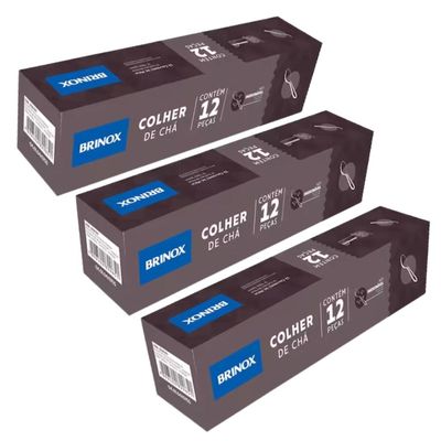Jogo 36 pçs Colheres Chá e Café Brinox Aço Inox para Hotéis