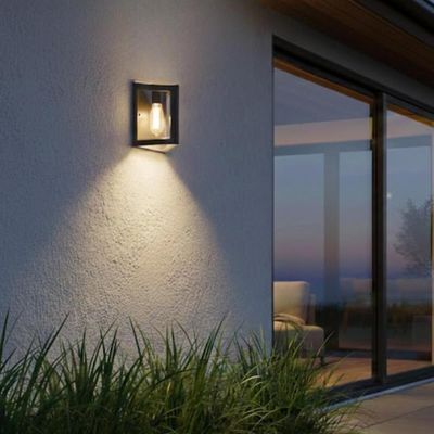 Arandela Parede Smart Triangular Marrom Lente Transparente E27 Dital 20w Muros