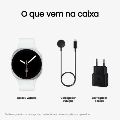 Smartwatch Galaxy Watch8 40mm LTE Tela Cristal Safira GPS Samsung Prata / Bivolt