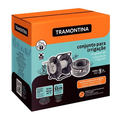 Conjunto para Irrigação 9 Peças com Mangueira Flex 20m e Enrolador Tramontina Verde