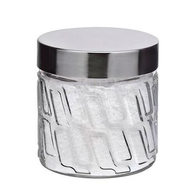 Pote de Vidro com Tampa Inox Mosaico 0,5L  Euro Home Transparente