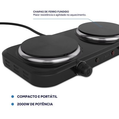 Fogão Elétrico Fama 2 Bocas 2000W FFG01B 127V