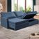 Sofá 3 Lugares Cama InBox Marselha II Retrátil Reclinável com Baú Revestimento Suede Velusoft 160cm Azul