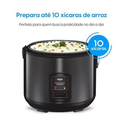 Panela Elétrica de Arroz Elgin Visio Rice PARX0 10 Xícaras Preto / 110V