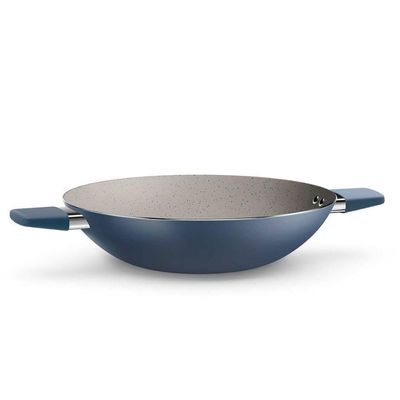 Wok Intense 32 cm com Alça Euro Home Azul