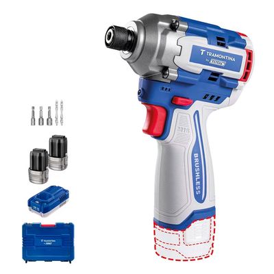 Parafusadeira de Impacto by TOTAL 16V Brushless 170 N.m Mandril 1/4 Tramontina Azul