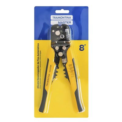 Alicate Desencapador de Fios Automático Tramontina Master 8 Corte Crimpagem Multifunção Amarelo