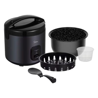 Panela de Arroz Elétrica 5L com Revestimento Blackstone e Bandeja a Vapor Midea Preto / 110V