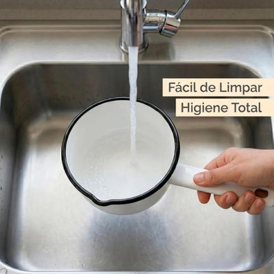 Papeiro Esmaltado N12 Panelinha com Cabo Branca Ágata Básica Cozinha Metalouça