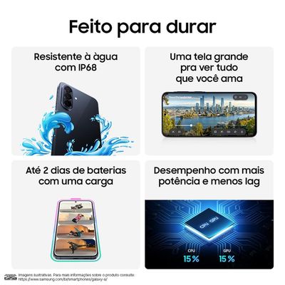 Smartphone Galaxy A55 5G 256GB, Smartwatch Galaxy Fit3 Samsung Azul Claro