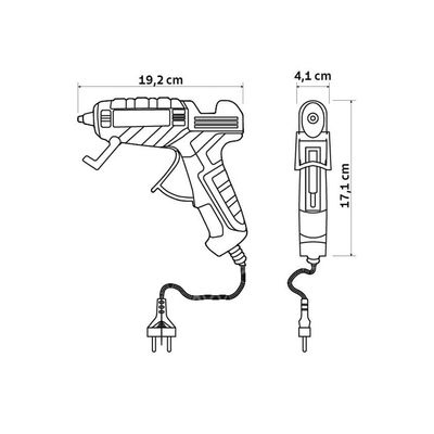 Pistola Elétrica de Cola Quente Tramontina 25-100 W Alta Vazão Aquecimento Rápido Bastão 11,2 mm Preto / Bivolt