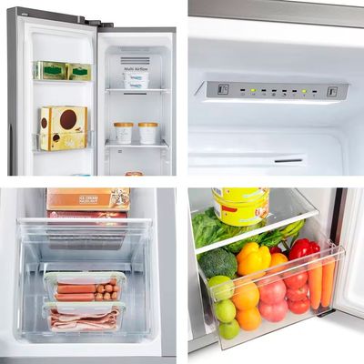 Geladeira 428L RS3P428 Side by Side Inverter Frost Free Portas Planas Puxador Embutido Hisense Metálico / 127V