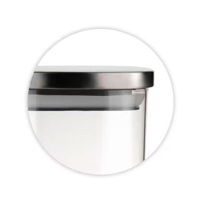 Pote de Vidro Slim 650ml com Tampa Hermética em Inox  Euro Home Transparente