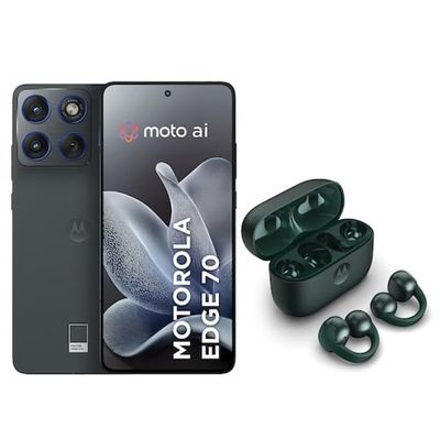 Smartphone Motorola Edge 70 512GB 5G + Fone Moto Buds Loop Bluetooth Cinza