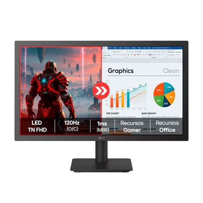 Monitor 22 Full HD 22U403A-B 120Hz 1ms Dynamic Action Sync LG Preto / Bivolt