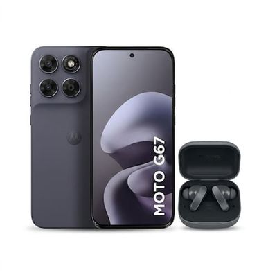Smartphone Motorola Moto G67 6.8 256GB 5G + Fone de Ouvido Moto Buds Bass Cancelamento de Ruído Chumbo