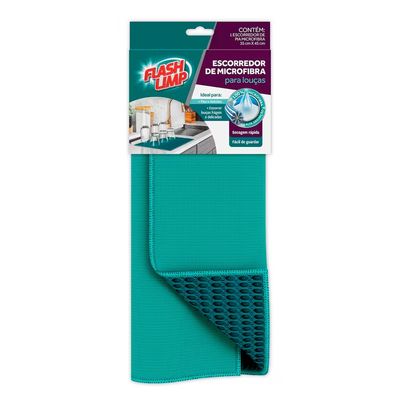 Pano Escorredor de Louça Microfibra Alta Absorção Flash Limp Verde