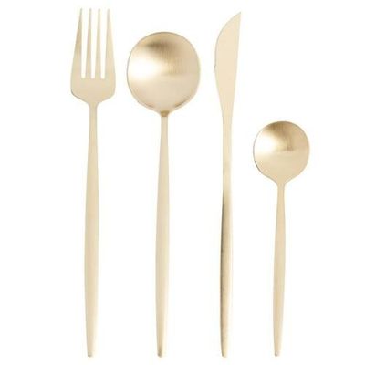 Faqueiro 16 Peças Aço Inox Lyor Ópera Design Elegante Alta Durabilidade Champagne